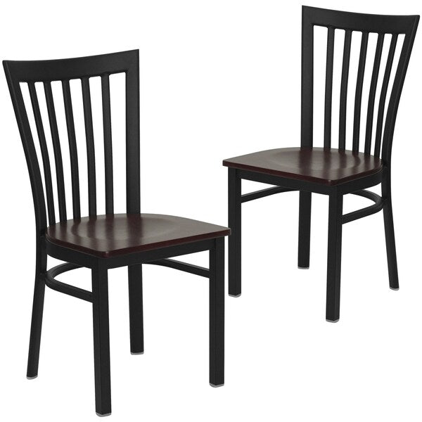 Black School Chair-Mah Seat