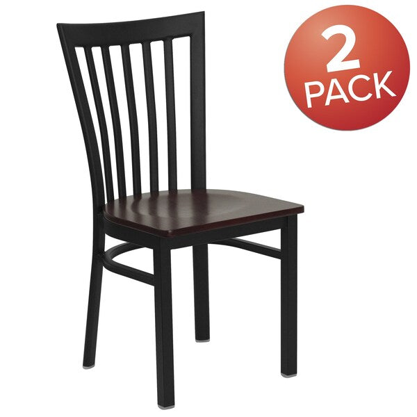 Black School Chair-Mah Seat