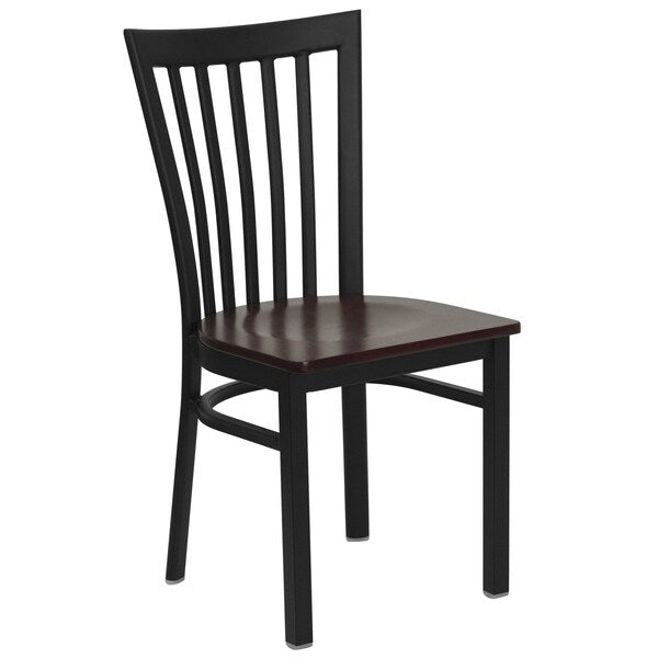 Black School Chair-Mah Seat