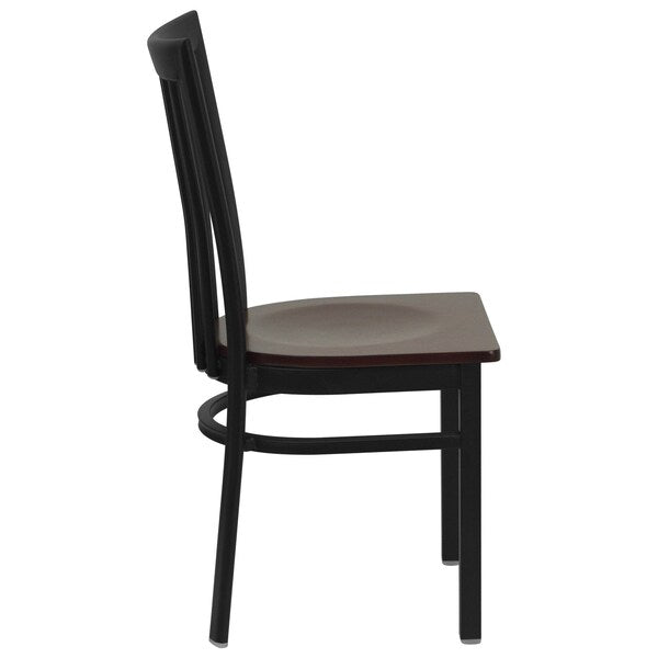 Black School Chair-Mah Seat