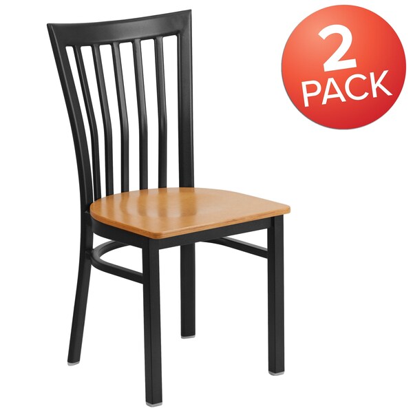 Black School Chair-Nat Seat
