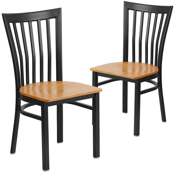 Black School Chair-Nat Seat