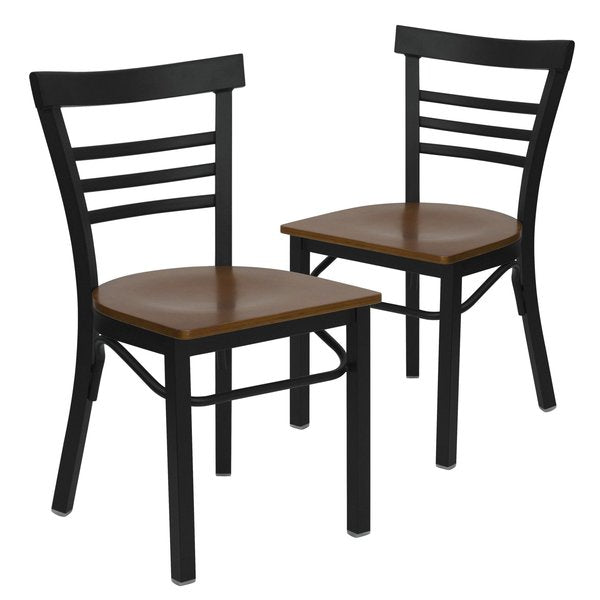 Black Ladder Chair-Cherry Seat