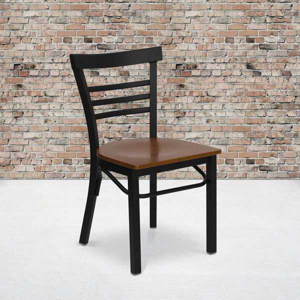 Black Ladder Chair-Cherry Seat
