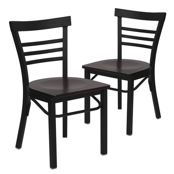 Black Ladder Chair-Mah Seat