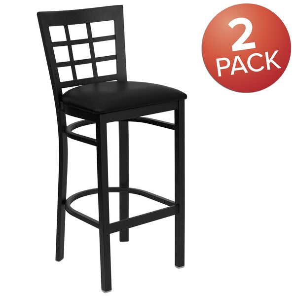 Black Window Stool-Black Seat