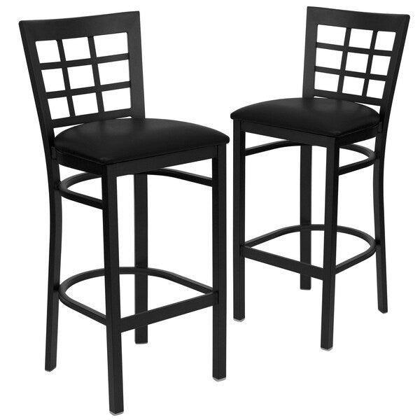 Black Window Stool-Black Seat