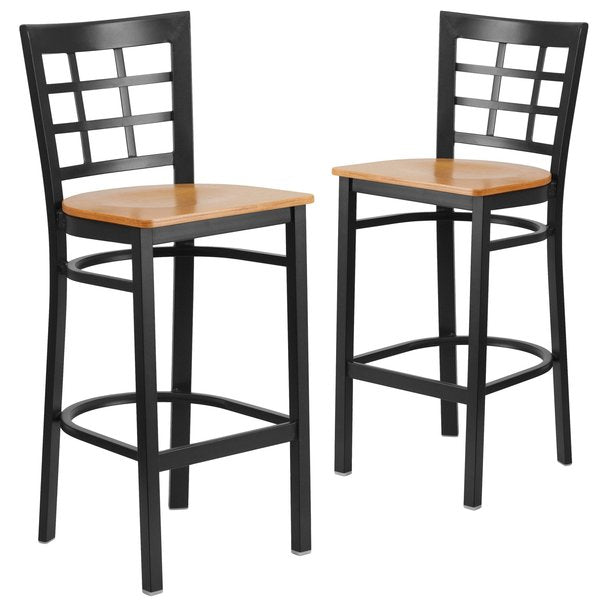 Black Window Stool-Nat Seat