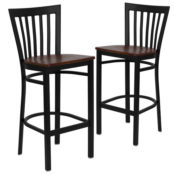 Black School Stool-Cherry Seat