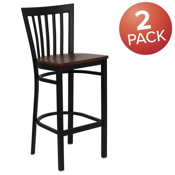 Black School Stool-Cherry Seat