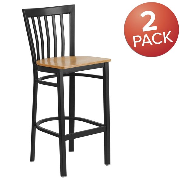 Black School Stool-Nat Seat