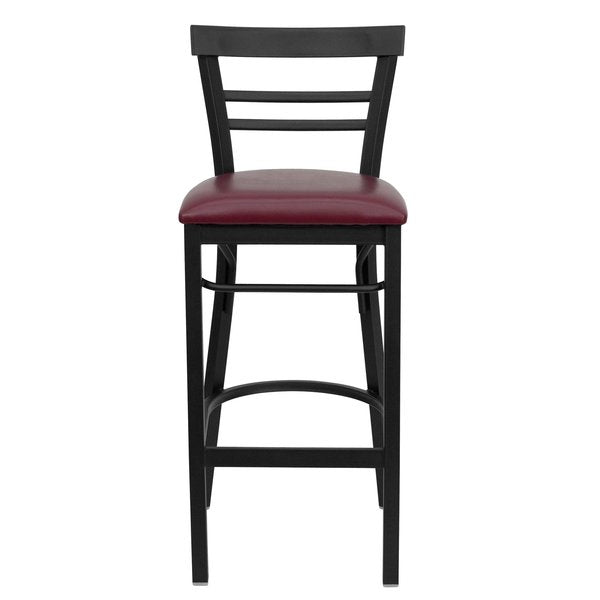 Black Ladder Stool-Burg Seat
