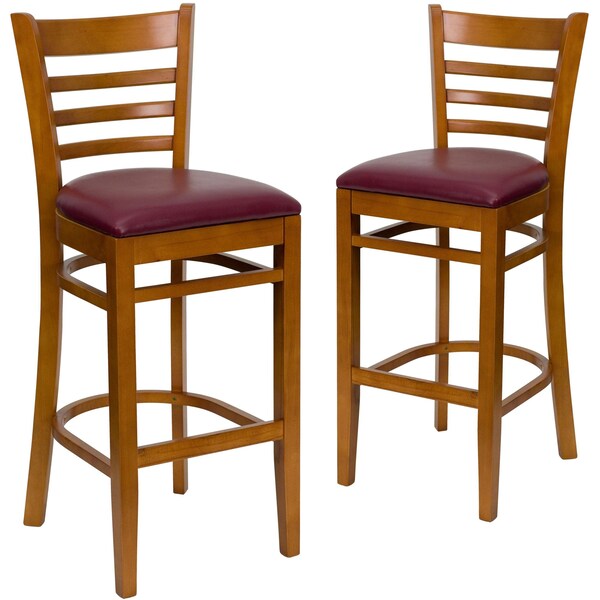 Cherry Wood Stool-Burg Vinyl