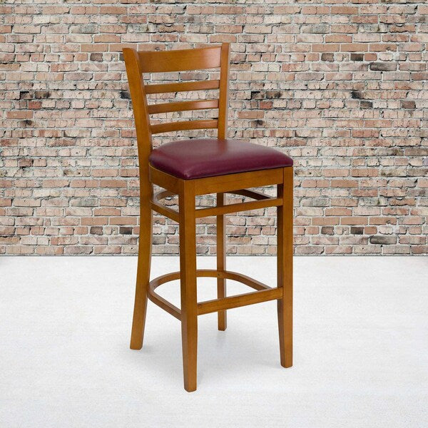 Cherry Wood Stool-Burg Vinyl