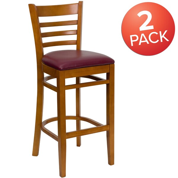 Cherry Wood Stool-Burg Vinyl