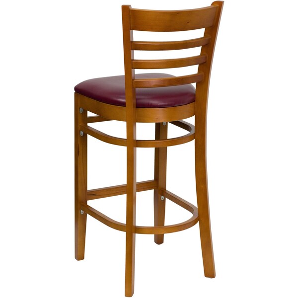 Cherry Wood Stool-Burg Vinyl