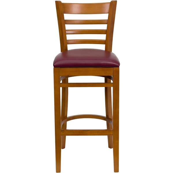 Cherry Wood Stool-Burg Vinyl