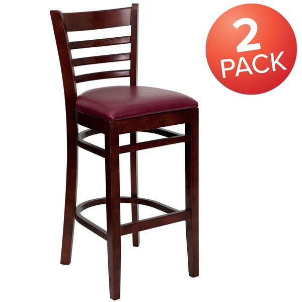 Mahogany Wood Stool-Burg Vinyl