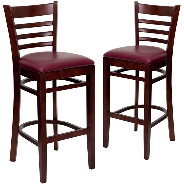 Mahogany Wood Stool-Burg Vinyl