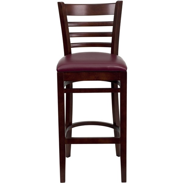 Mahogany Wood Stool-Burg Vinyl