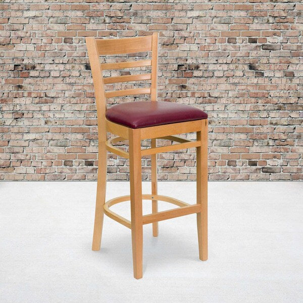 Natural Wood Stool-Burg Vinyl