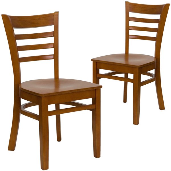 HERCULES Series Ladder Back Cherry Wood Restaurant Chair