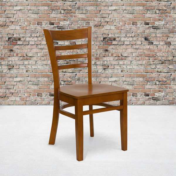 HERCULES Series Ladder Back Cherry Wood Restaurant Chair