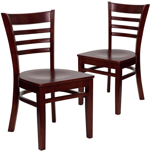 HERCULES Series Ladder Back Mahogany Wood Restaurant Chair