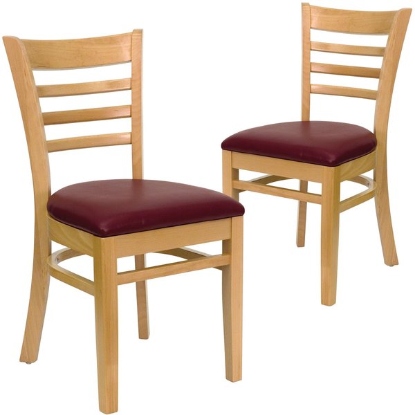 Natural Wood Chair-Burg Vinyl