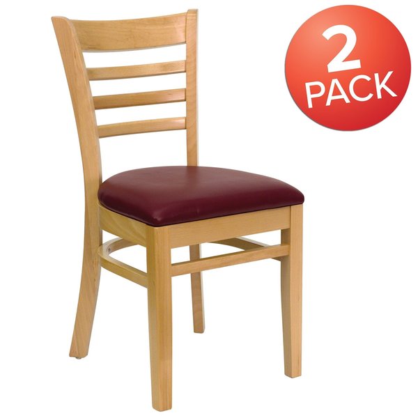 Natural Wood Chair-Burg Vinyl