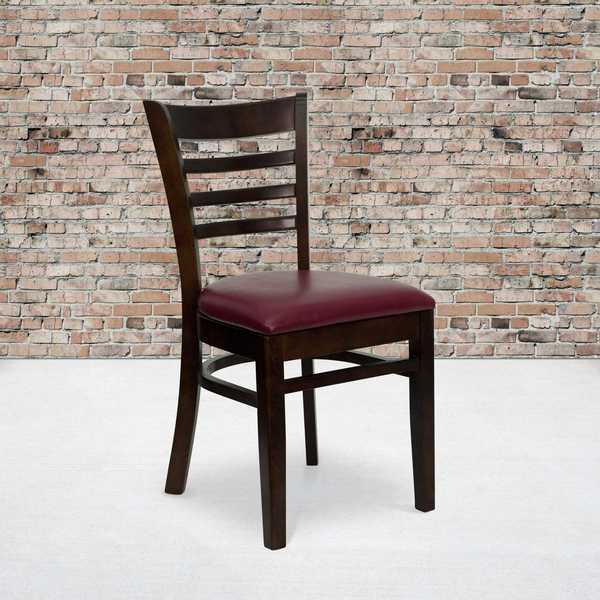 Walnut Wood Chair-Burg Vinyl