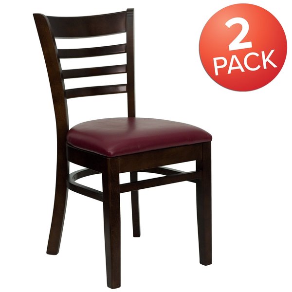 Walnut Wood Chair-Burg Vinyl