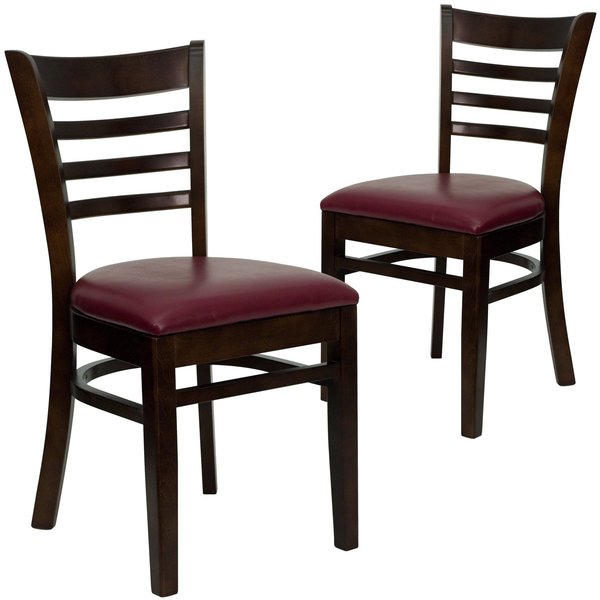 Walnut Wood Chair-Burg Vinyl