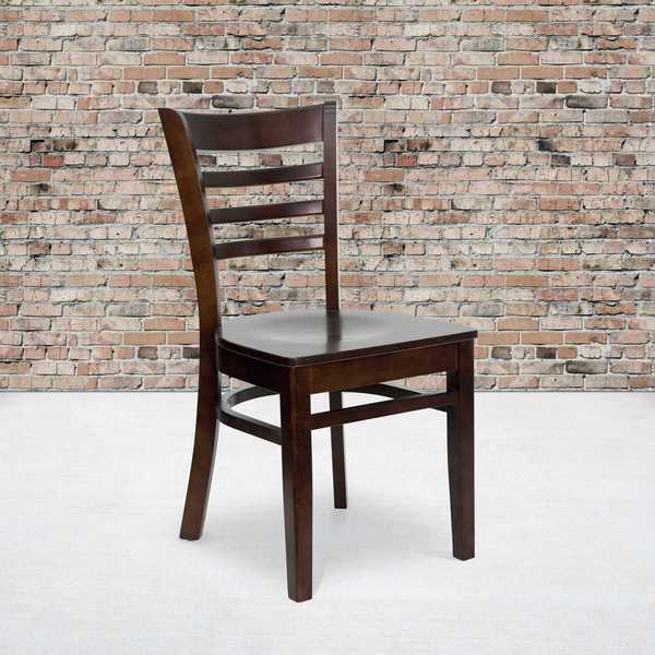 HERCULES Series Ladder Back Walnut Wood Restaurant Chair