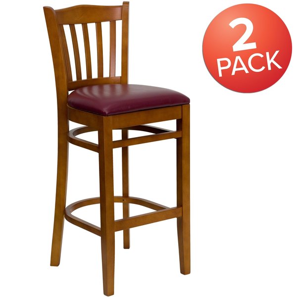 Cherry Wood Stool-Burg Vinyl