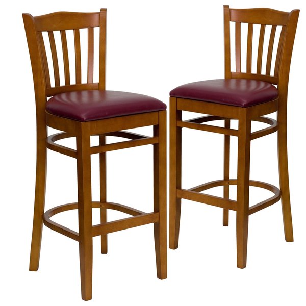 Cherry Wood Stool-Burg Vinyl