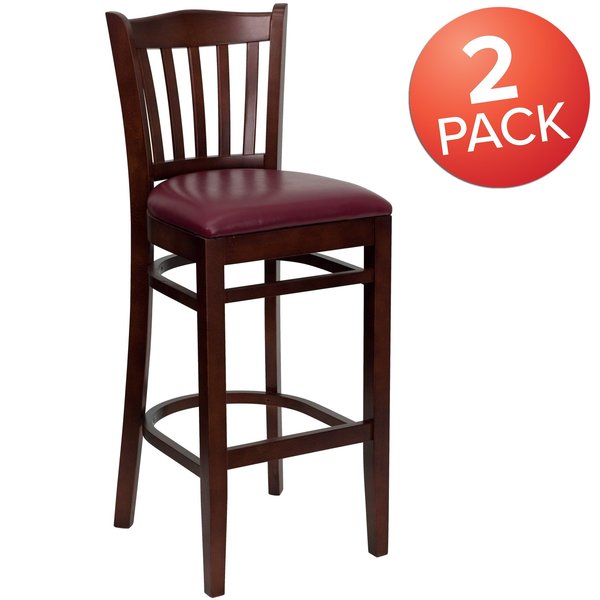 Mahogany Wood Stool-Burg Vinyl