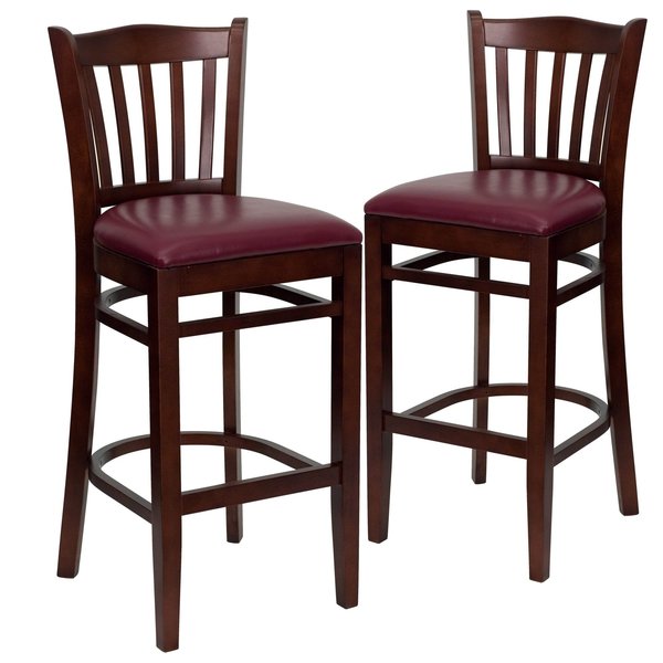 Mahogany Wood Stool-Burg Vinyl