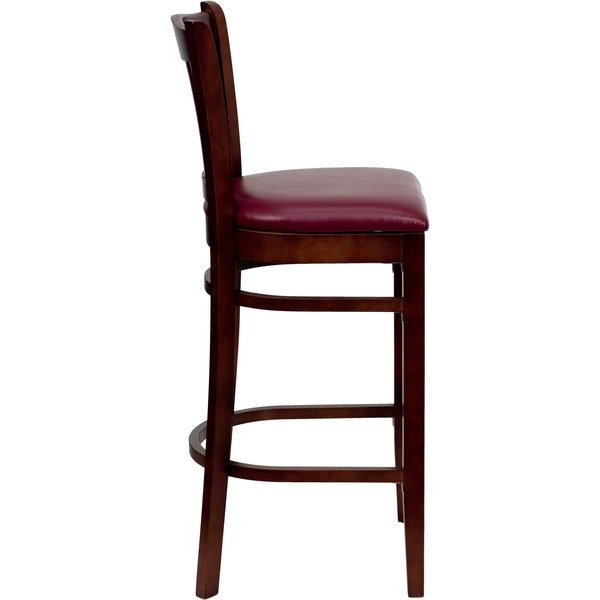 Mahogany Wood Stool-Burg Vinyl