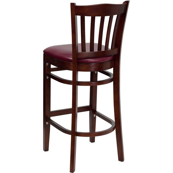 Mahogany Wood Stool-Burg Vinyl