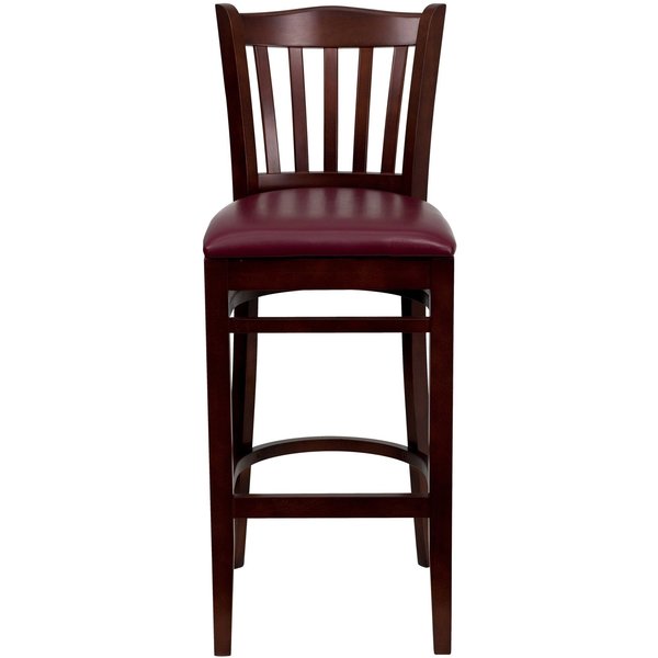 Mahogany Wood Stool-Burg Vinyl