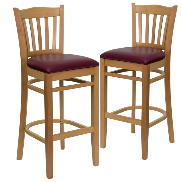 Natural Wood Stool-Burg Vinyl