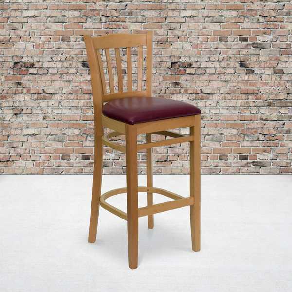 Natural Wood Stool-Burg Vinyl