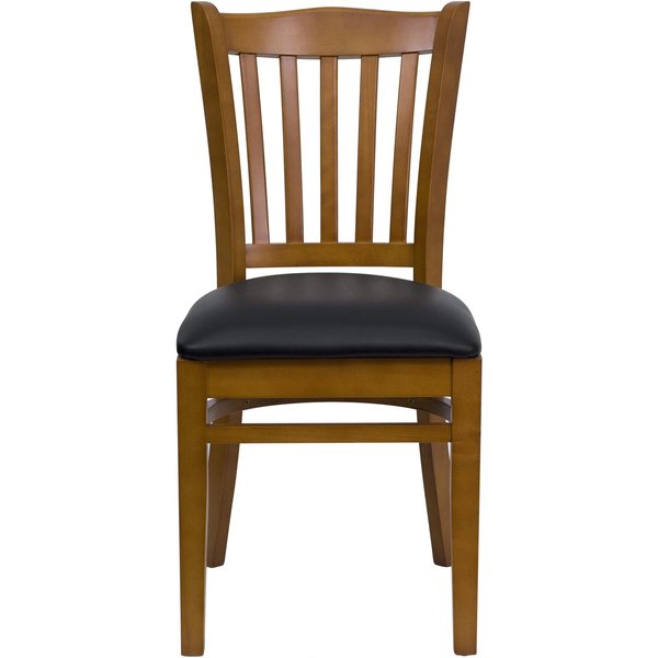 Cherry Wood Chair-Blk Vinyl