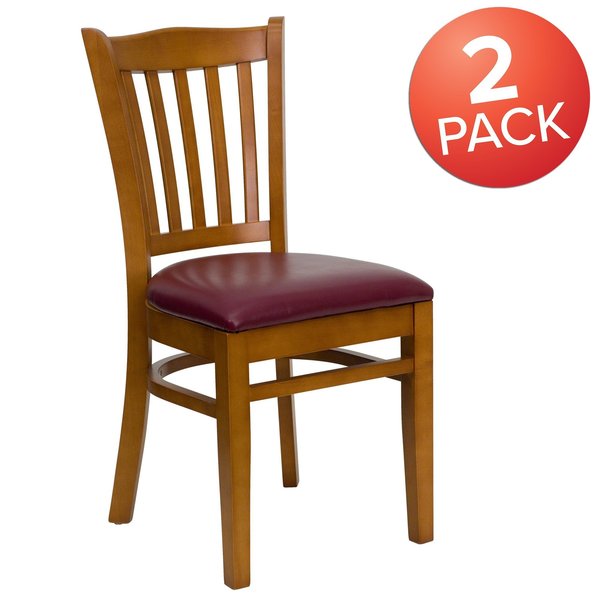 Cherry Wood Chair-Burg Vinyl