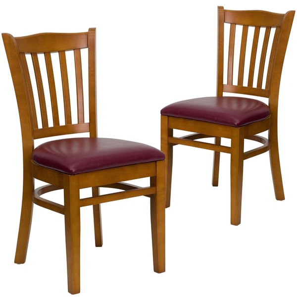Cherry Wood Chair-Burg Vinyl