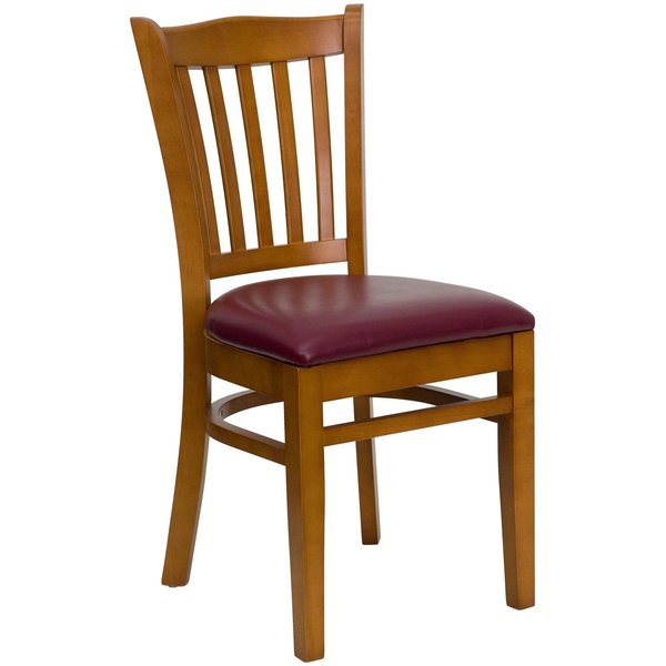Cherry Wood Chair-Burg Vinyl