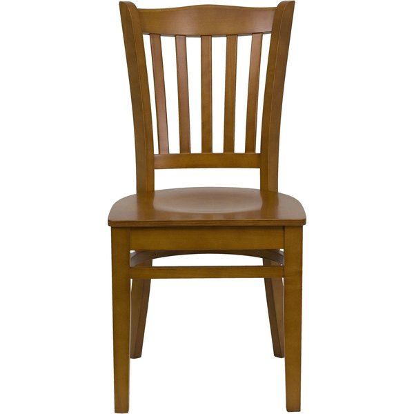 HERCULES Series Vertical Slat Back Cherry Wood Restaurant Chair