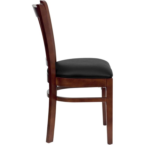 Mahogany Wood Chair-Blk Vinyl