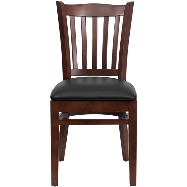 Mahogany Wood Chair-Blk Vinyl